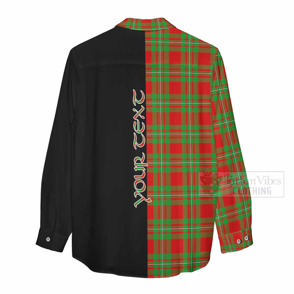 Tartan Vibes Clothing Callander Tartan Women's Casual Shirt with Family Crest and Half Of Me Style