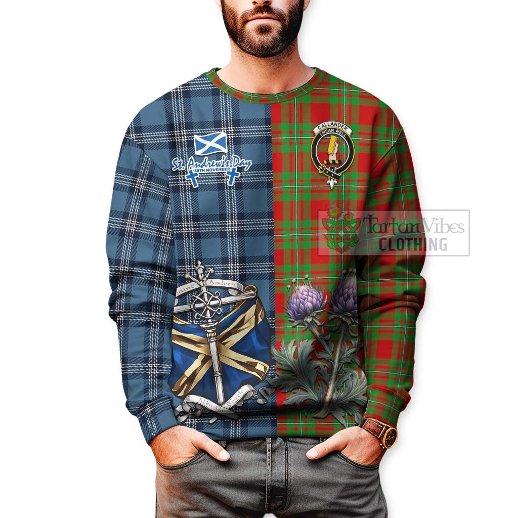 Tartan Vibes Clothing Callander Tartan Sweatshirt Happy St. Andrew's Day Half Tartan Style