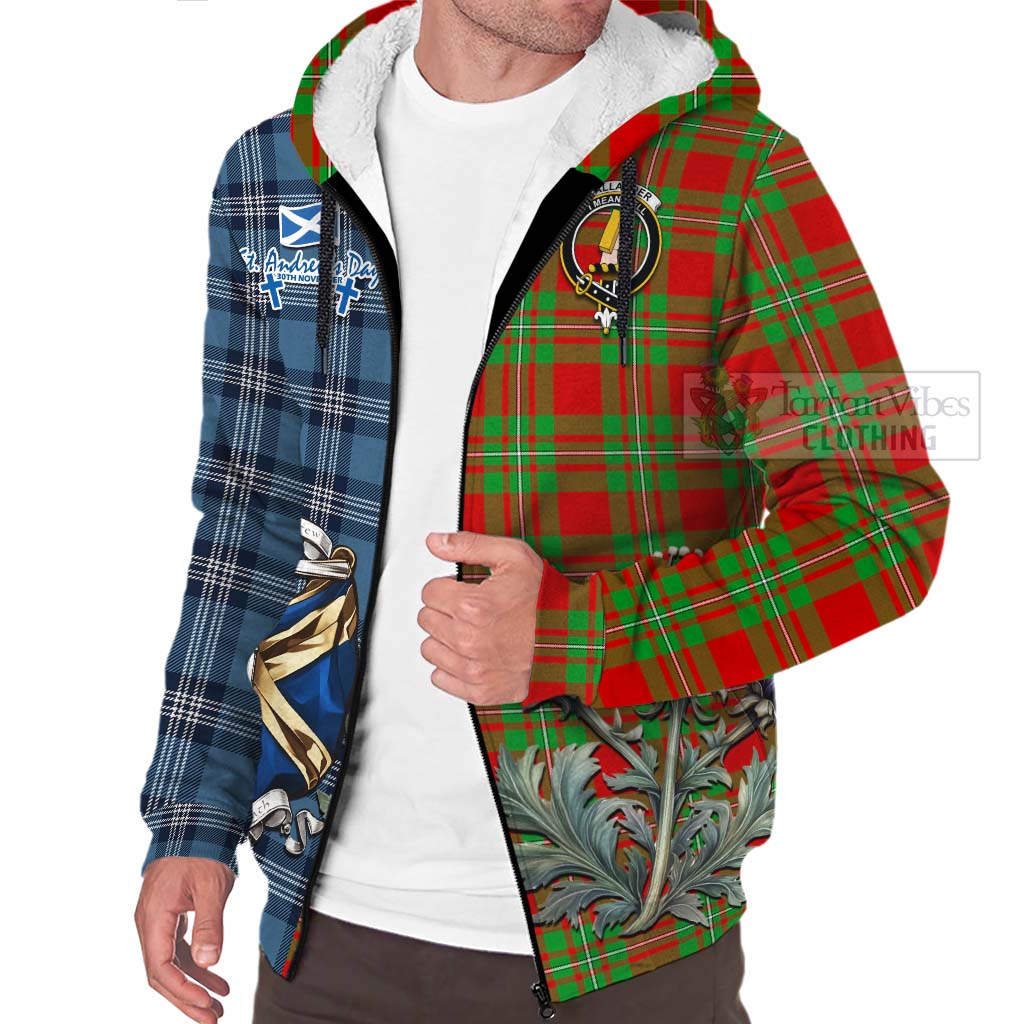 Tartan Vibes Clothing Callander Tartan Sherpa Hoodie Happy St. Andrew's Day Half Tartan Style