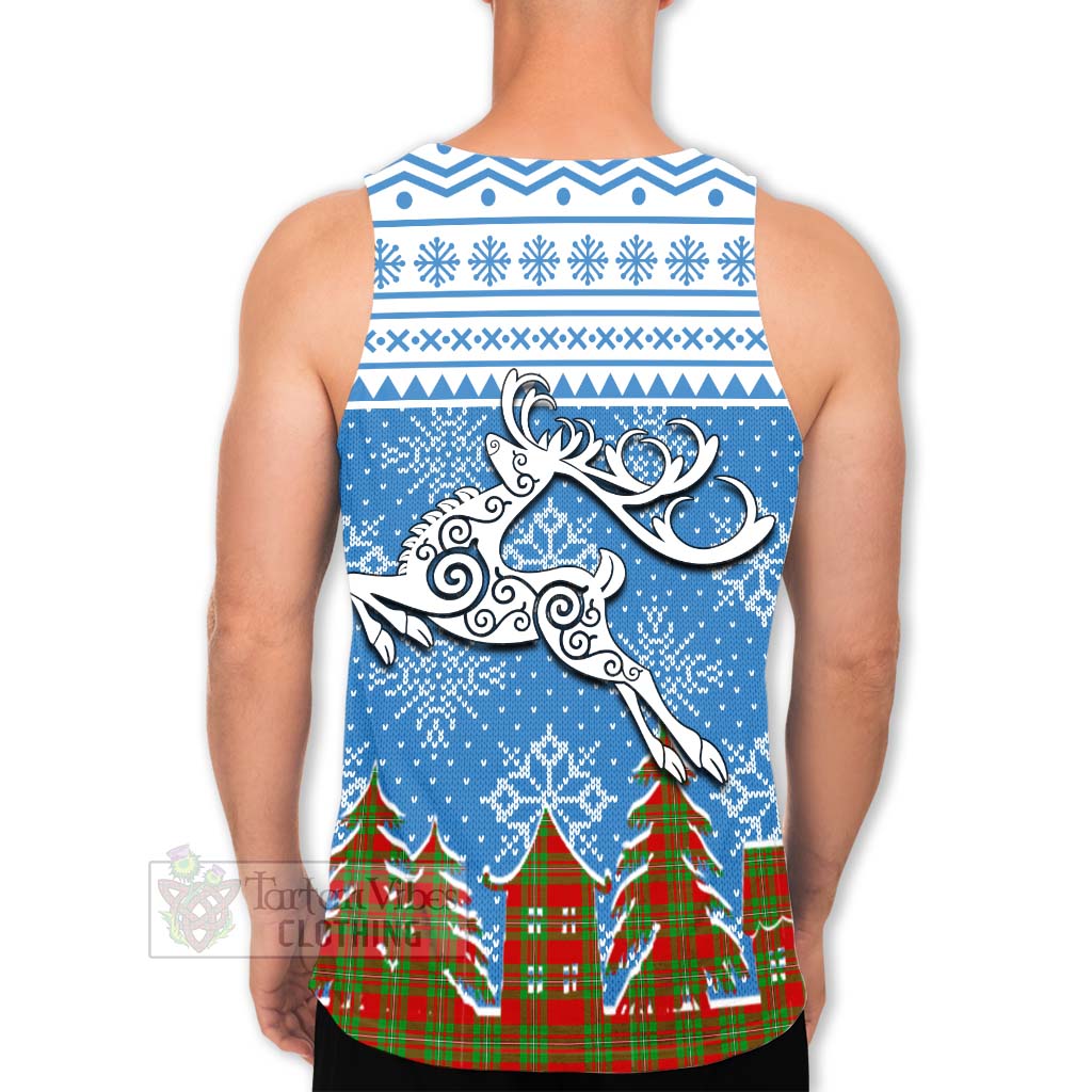 Tartan Vibes Clothing Callander Clan Christmas Men's Tank Top Celtic Reindeer Style