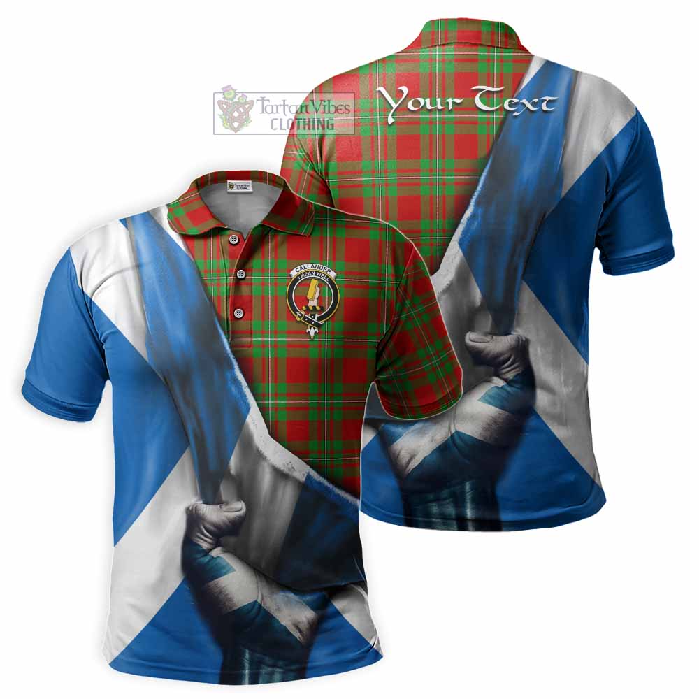 Tartan Vibes Clothing Callander Tartan Polo Shirt with Family Crest Scotland Patriotic Style