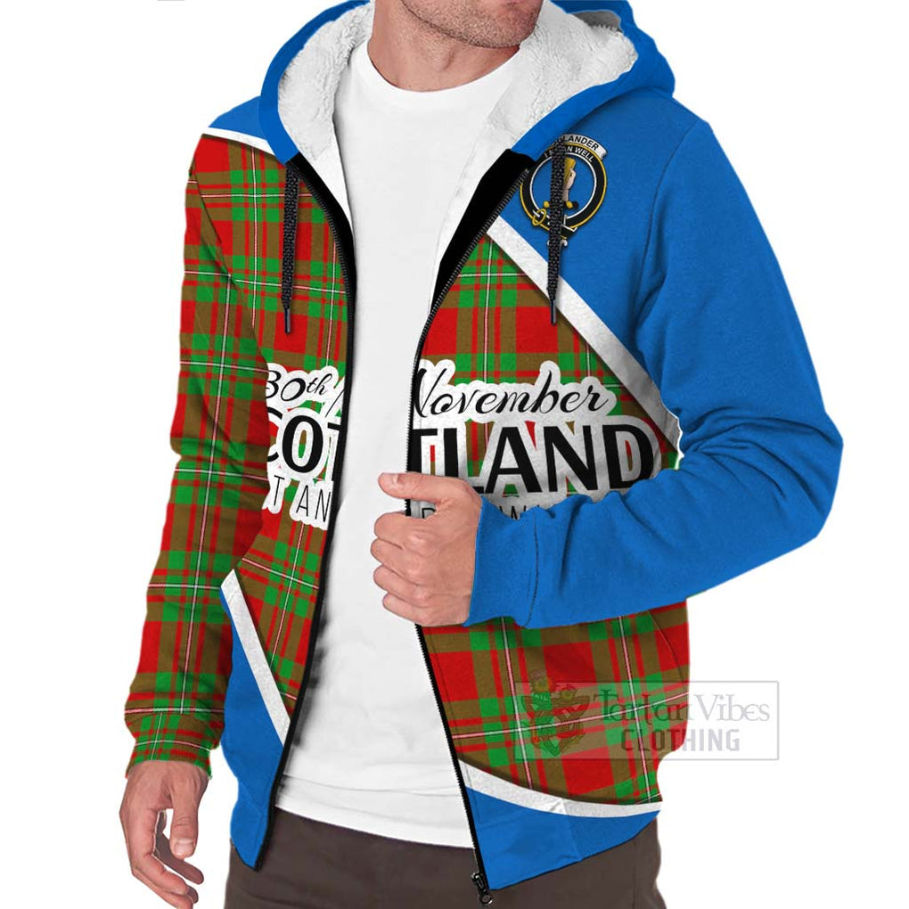 Tartan Vibes Clothing Callander Family Crest Tartan Sherpa Hoodie Celebrate Saint Andrew's Day in Style