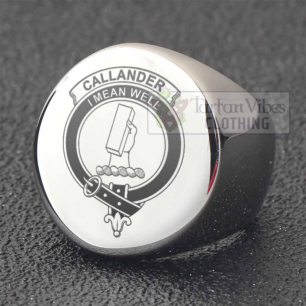 Tartan Vibes Clothing Callander Clan Crest Engraved Ring