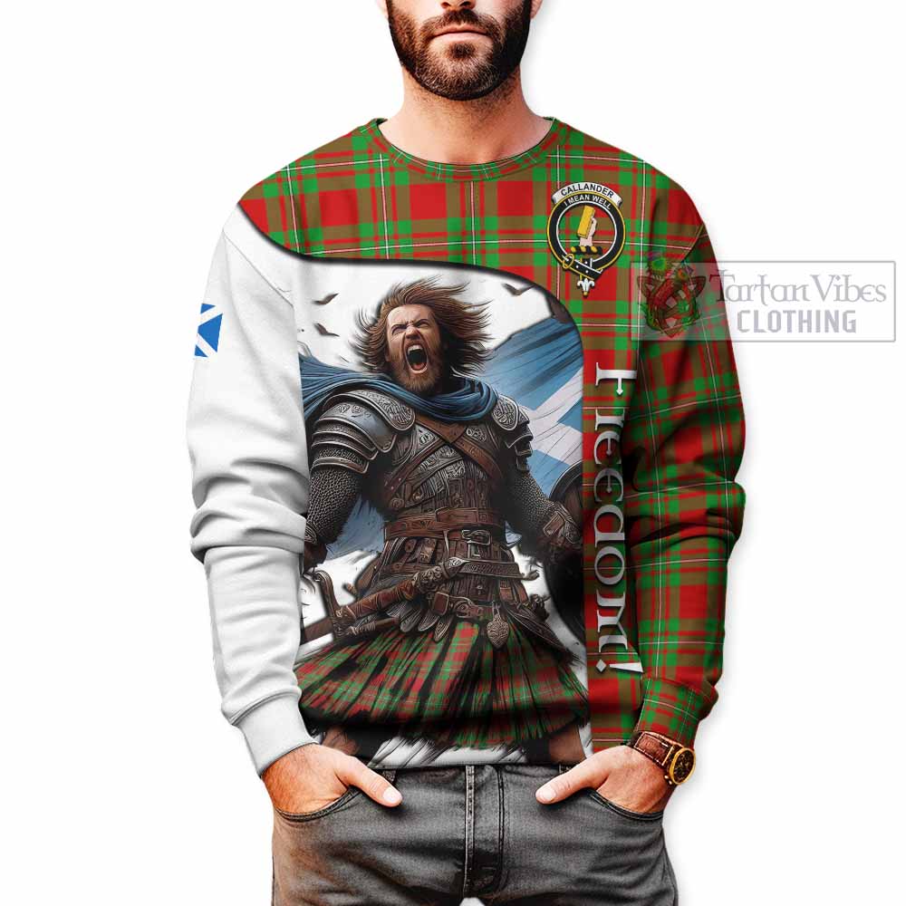 Tartan Vibes Clothing Callander Crest Tartan Sweatshirt Inspired by the Freedom of Scottish Warrior