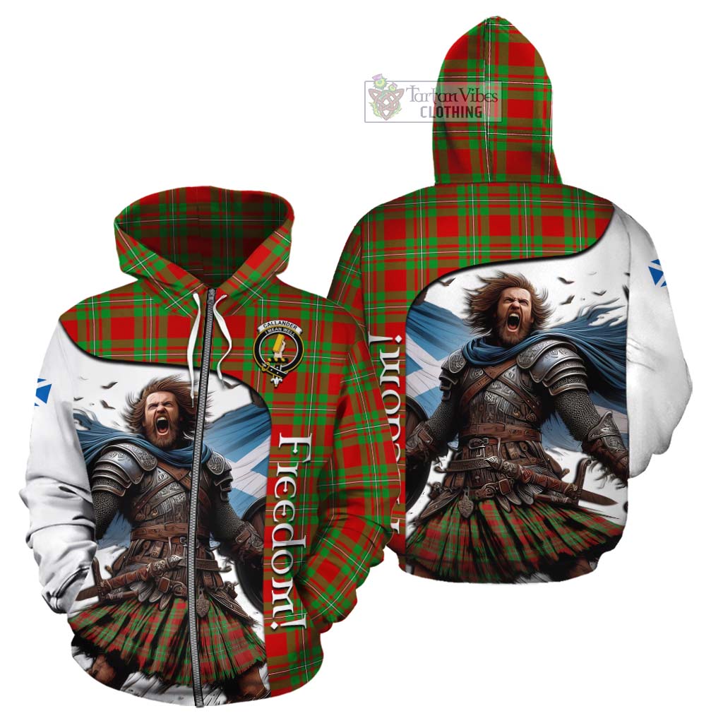 Tartan Vibes Clothing Callander Crest Tartan Cotton Hoodie Inspired by the Freedom of Scottish Warrior