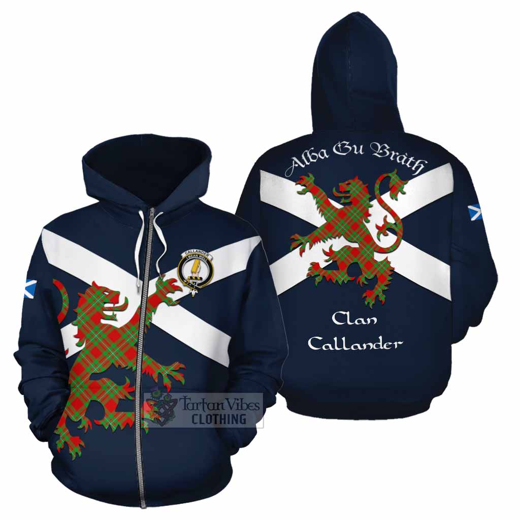 Tartan Vibes Clothing Callander Tartan Lion Rampant Cotton Hoodie Proudly Display Your Heritage with Alba Gu Brath and Clan Name