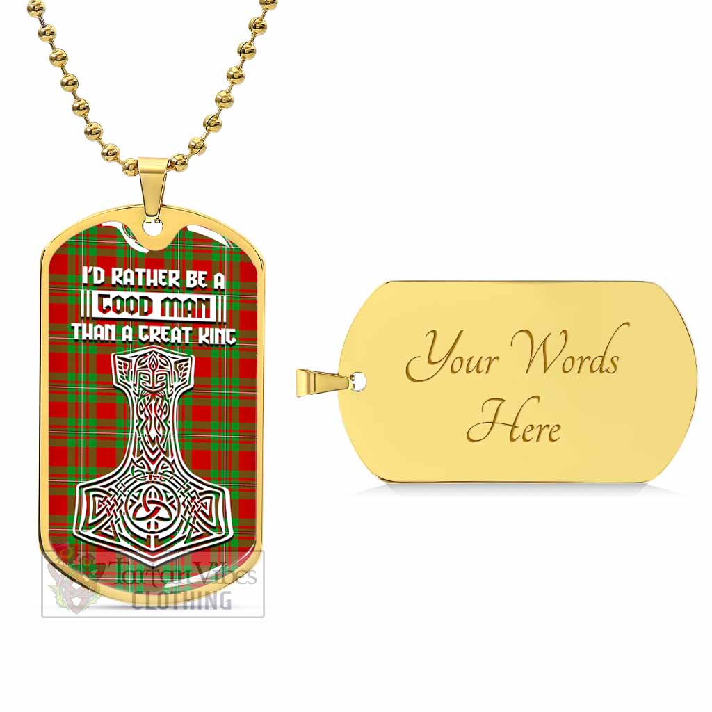 Tartan Vibes Clothing Callander Tartan Dog Tag Necklace Viking Mjolnir Style