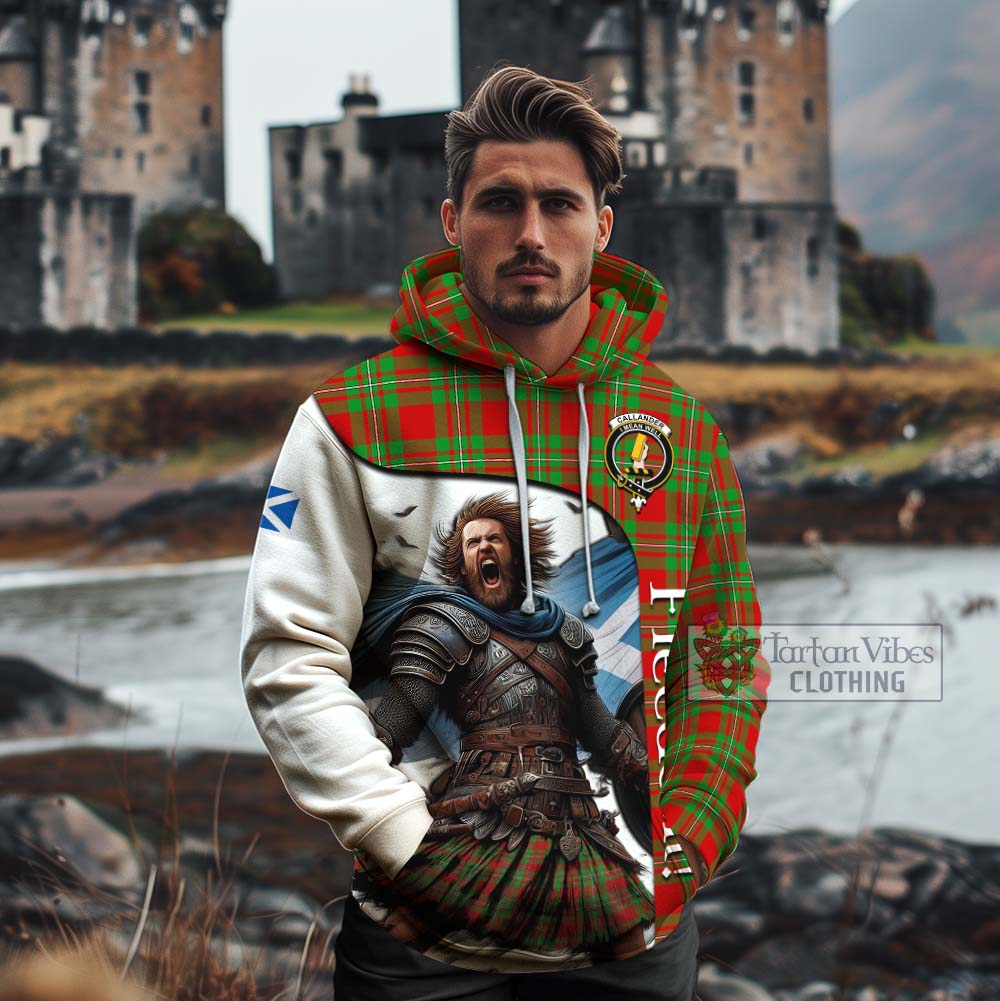 Tartan Vibes Clothing Callander Crest Tartan Cotton Hoodie Inspired by the Freedom of Scottish Warrior