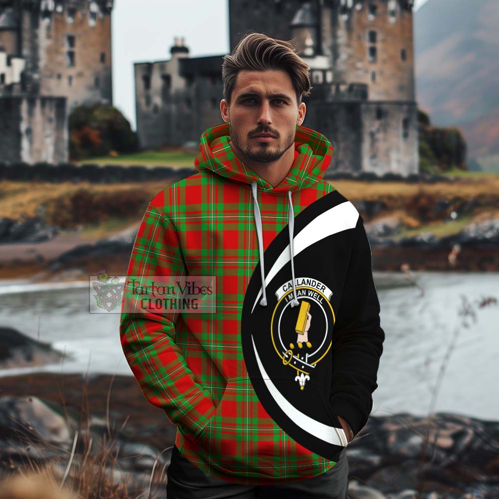 Callander Tartan Cotton Hoodie with Family Crest Circle Style - Tartan Vibes Clothing