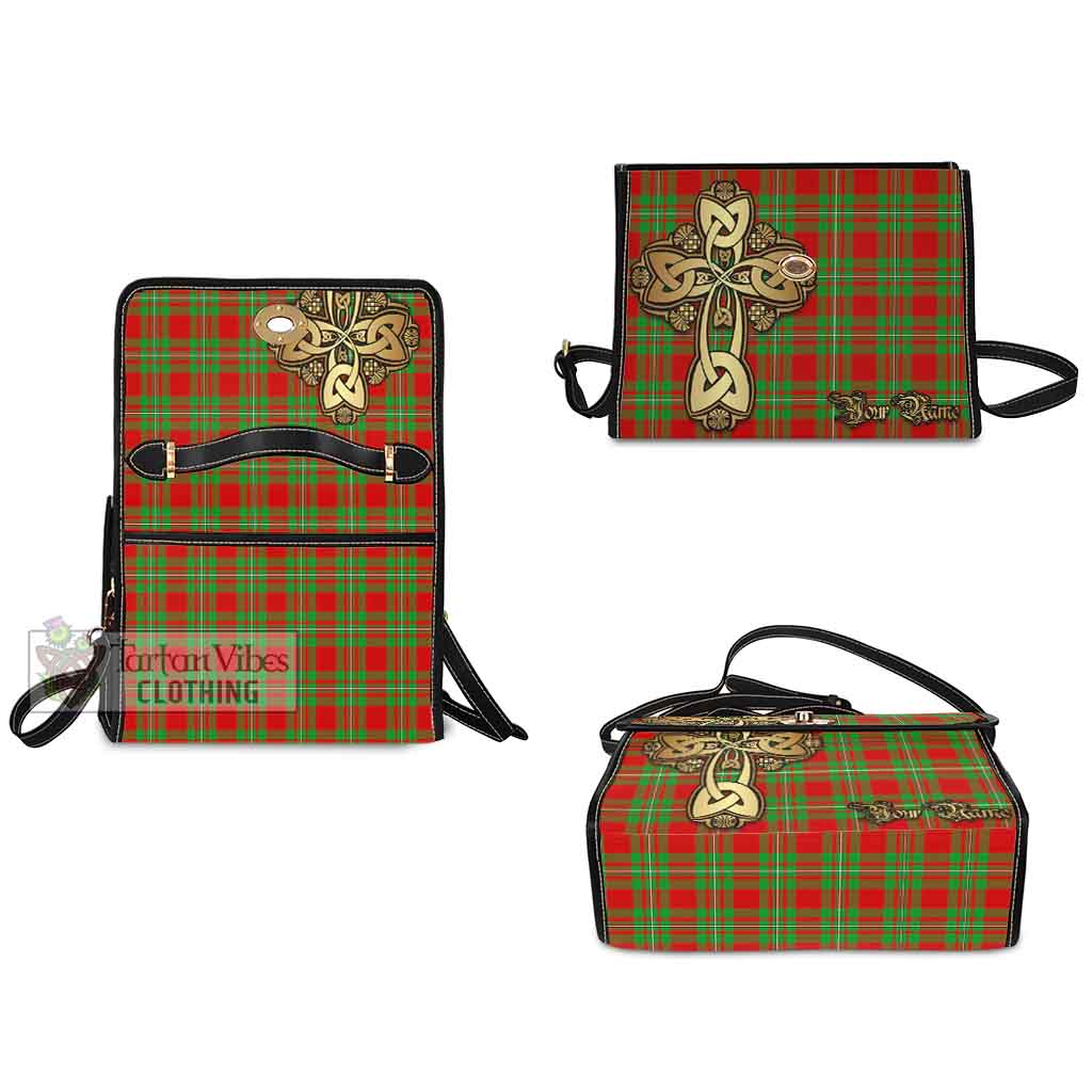 Tartan Vibes Clothing Callander Tartan Waterproof Canvas Bag Golden Thistle Celtic Cross Style