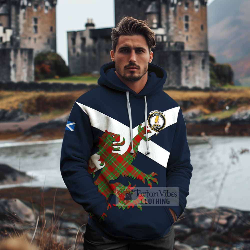 Tartan Vibes Clothing Callander Tartan Lion Rampant Cotton Hoodie Proudly Display Your Heritage with Alba Gu Brath and Clan Name