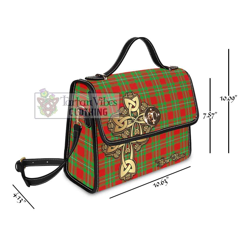 Tartan Vibes Clothing Callander Tartan Waterproof Canvas Bag Golden Thistle Celtic Cross Style