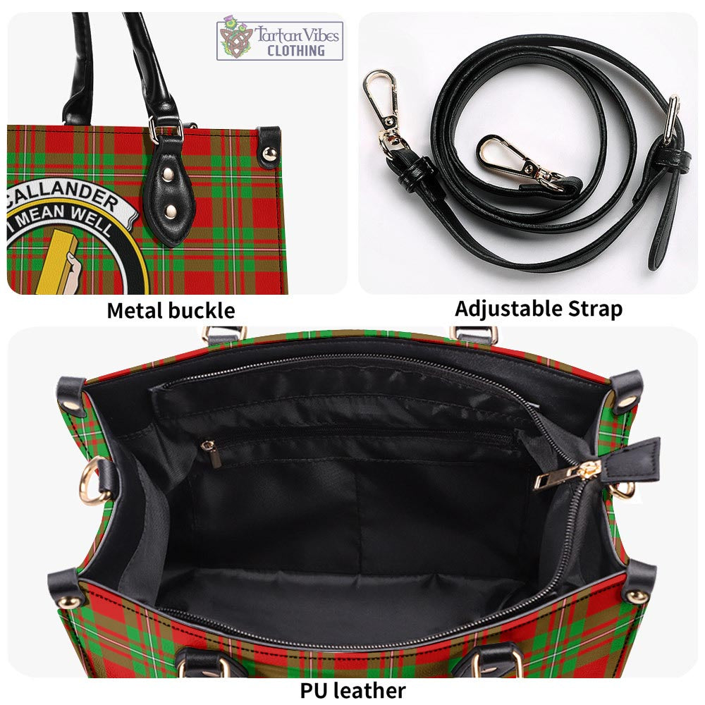 Tartan Vibes Clothing Callander Modern Tartan Luxury Leather Handbags with Family Crest