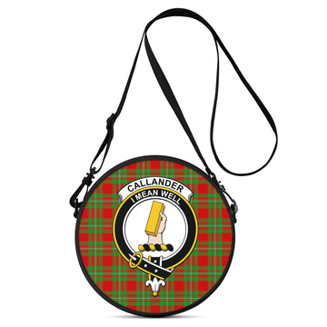 Callander Tartan Round Satchel Bags with Family Crest