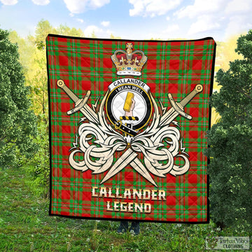 Callander Tartan Quilt with Clan Crest and the Golden Sword of Courageous Legacy