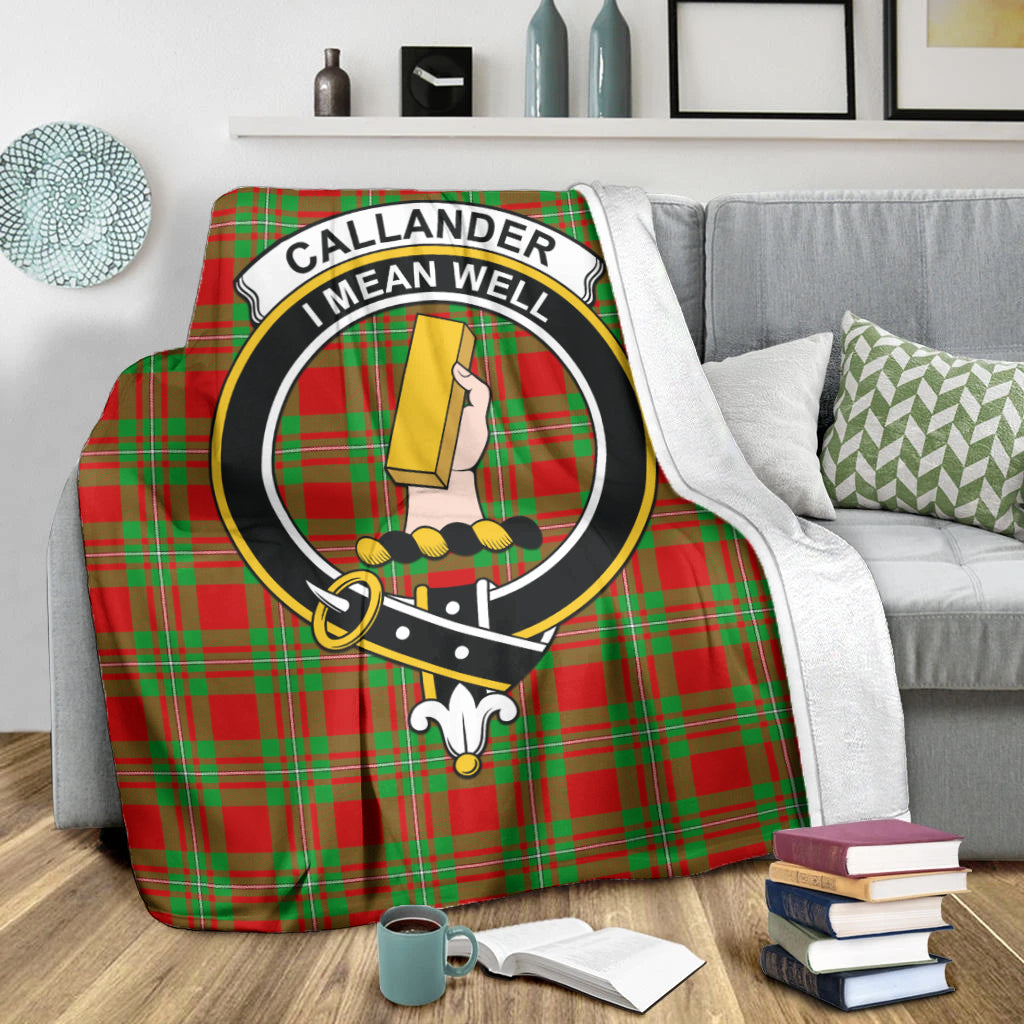 Callander Modern Tartan Blanket with Family Crest