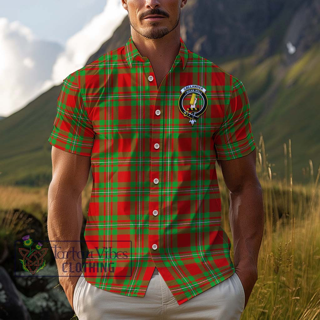 Callander Tartan Cotton Hawaiian Shirt with Family Crest Adult - Tartan Vibes Clothing