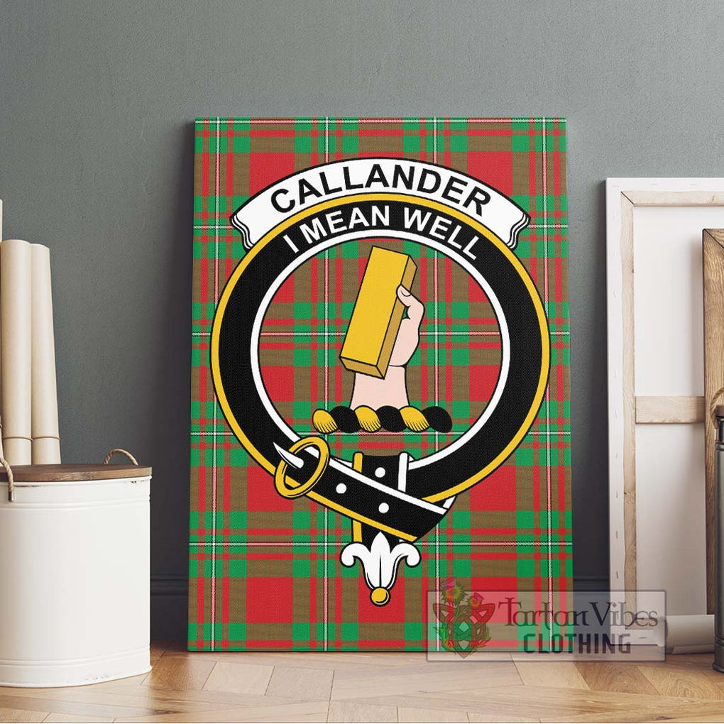 Callander Tartan Canvas Print Wall Art with Family Crest Without Frame - Tartan Vibes Clothing