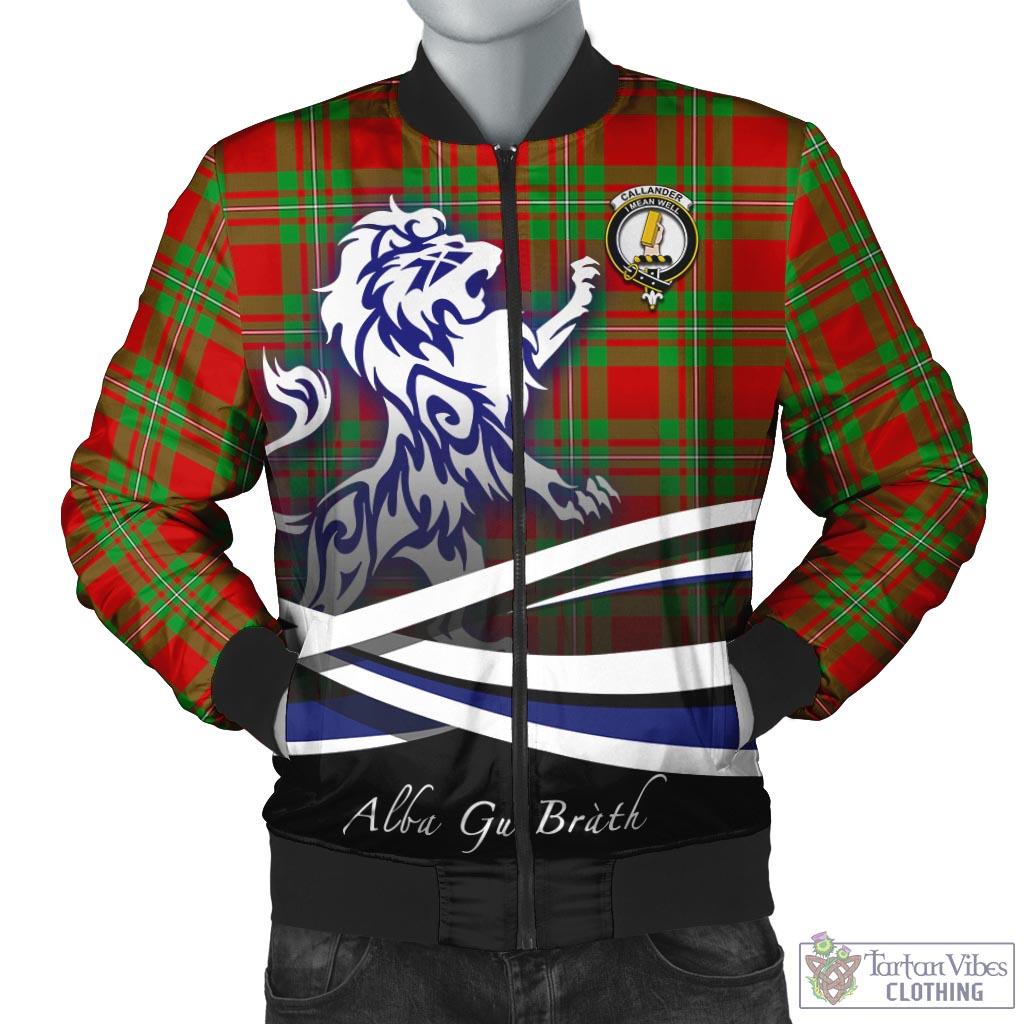 Tartan Vibes Clothing Callander Modern Tartan Bomber Jacket with Alba Gu Brath Regal Lion Emblem