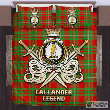 Callander Tartan Bedding Set with Clan Crest and the Golden Sword of Courageous Legacy