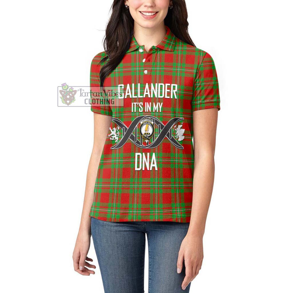 Callander Tartan Women's Polo Shirt with Family Crest DNA In Me Style Women - Tartanvibesclothing Shop