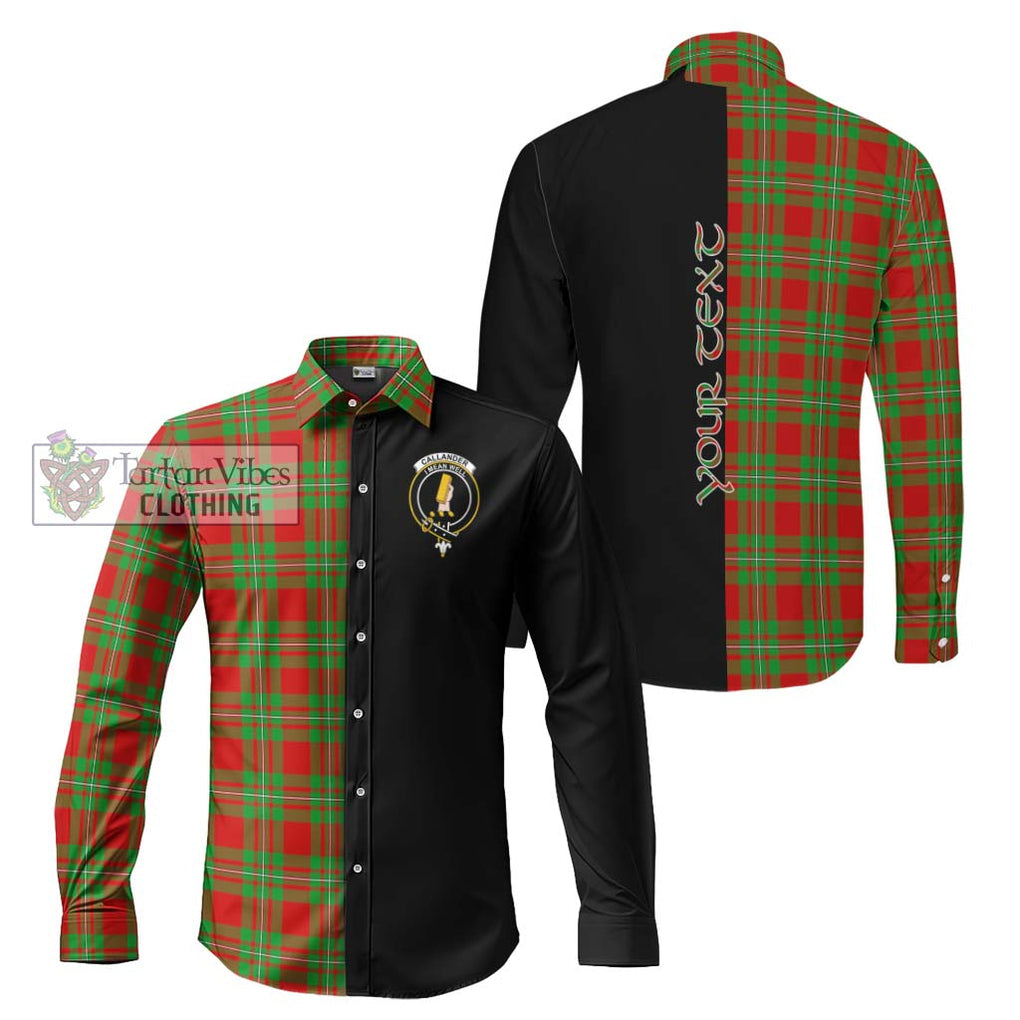 Callander Tartan Long Sleeve Button Shirt with Family Crest and Half Of Me Style Men's Shirt S - Tartanvibesclothing Shop