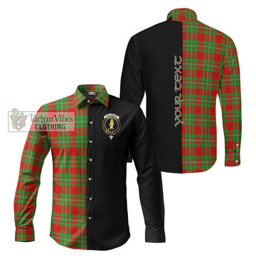 Callander Tartan Long Sleeve Button Shirt with Family Crest and Half Of Me Style