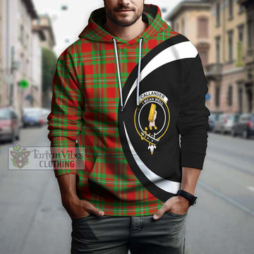 Callander Tartan Hoodie with Family Crest Circle Style