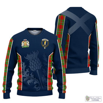 Callander Modern Tartan Knitted Sweatshirt with Family Crest and Scottish Thistle Vibes Sport Style