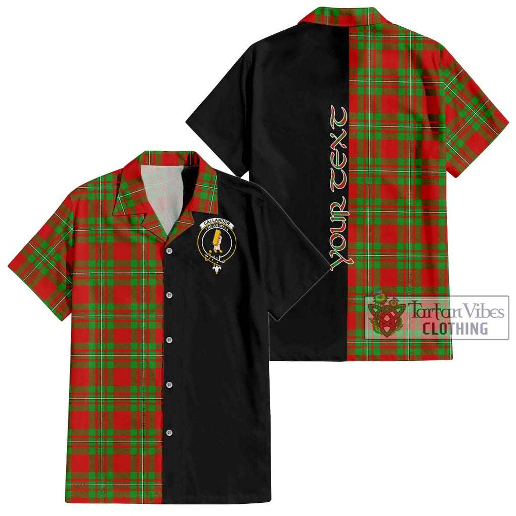 Callander Tartan Short Sleeve Button Shirt with Family Crest and Half Of Me Style Kid - Tartanvibesclothing Shop