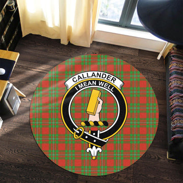 Callander Tartan Round Rug with Family Crest