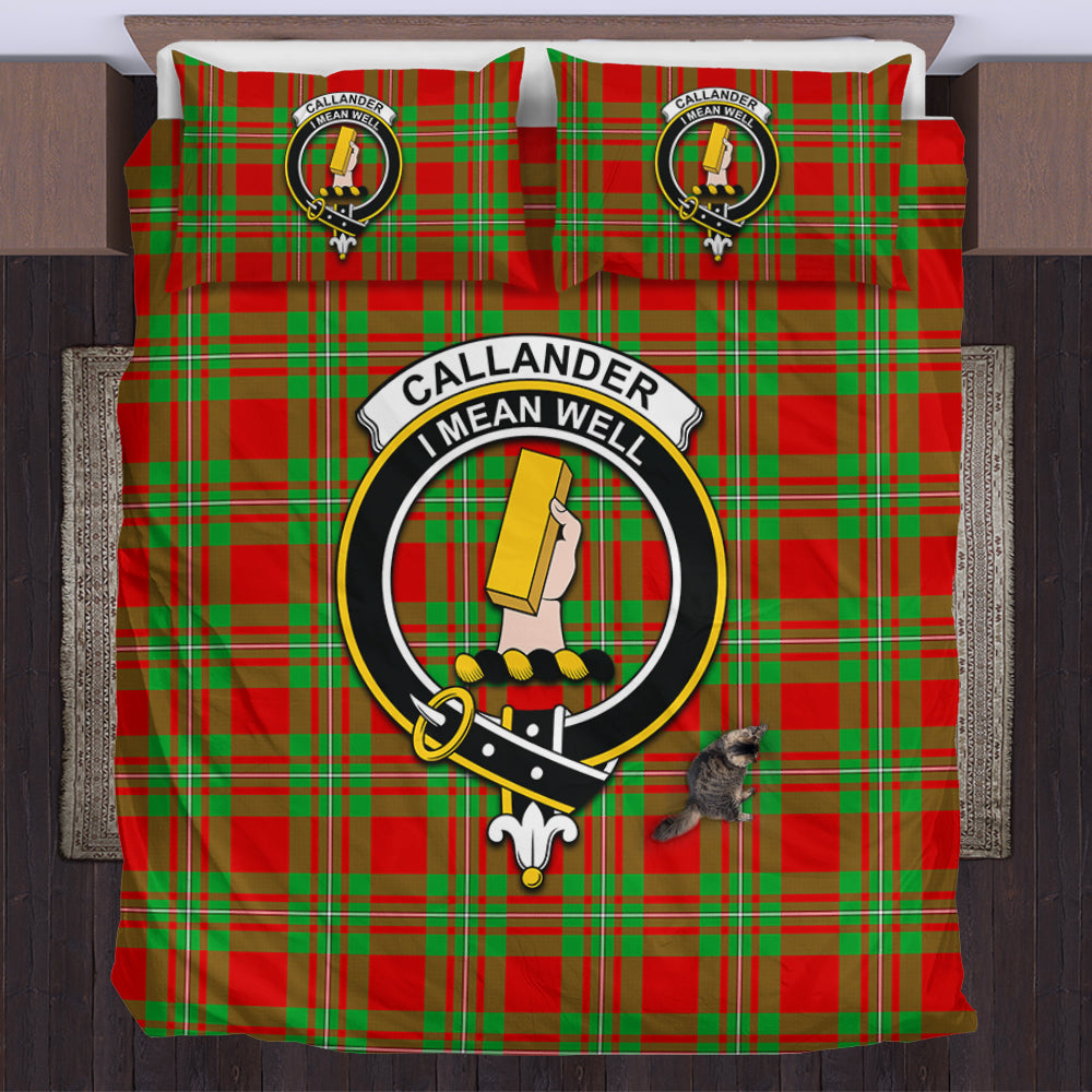 Callander Tartan Bedding Set with Family Crest US Bedding Set - Tartan Vibes Clothing