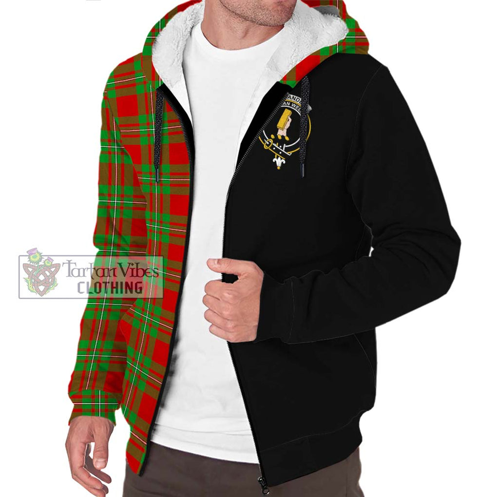 Callander Tartan Sherpa Hoodie with Family Crest and Half Of Me Style Unisex S - Tartanvibesclothing Shop