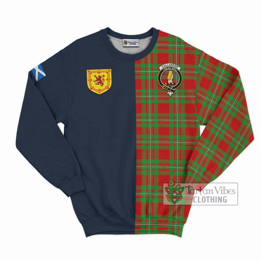 Tartan Vibes Clothing Callander Modern Tartan Sweatshirt with Scottish Lion Royal Arm Half Style