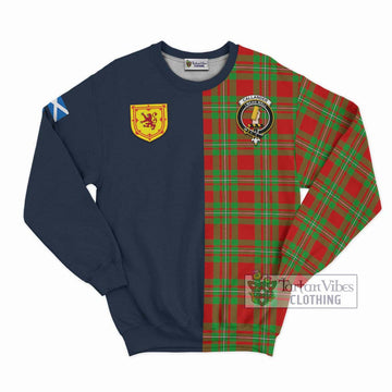 Callander Tartan Sweatshirt Alba with Scottish Lion Royal Arm Half Style