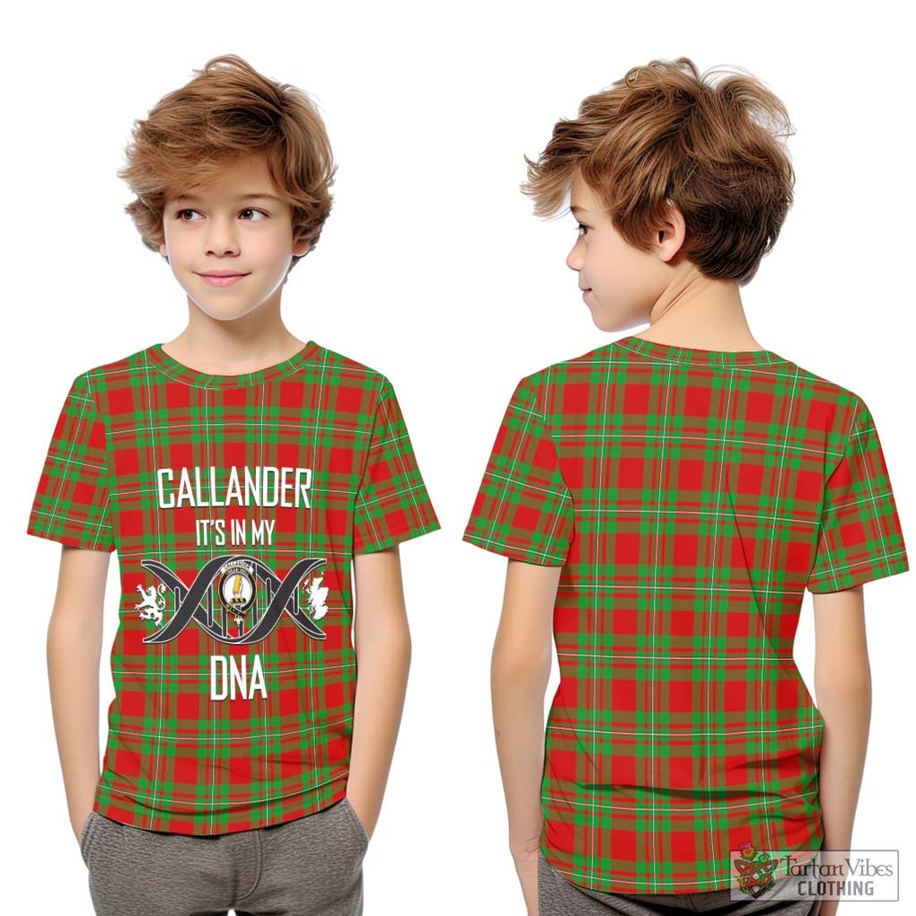 Callander Tartan Kid T-Shirt with Family Crest DNA In Me Style Youth XL Size14 - Tartanvibesclothing Shop