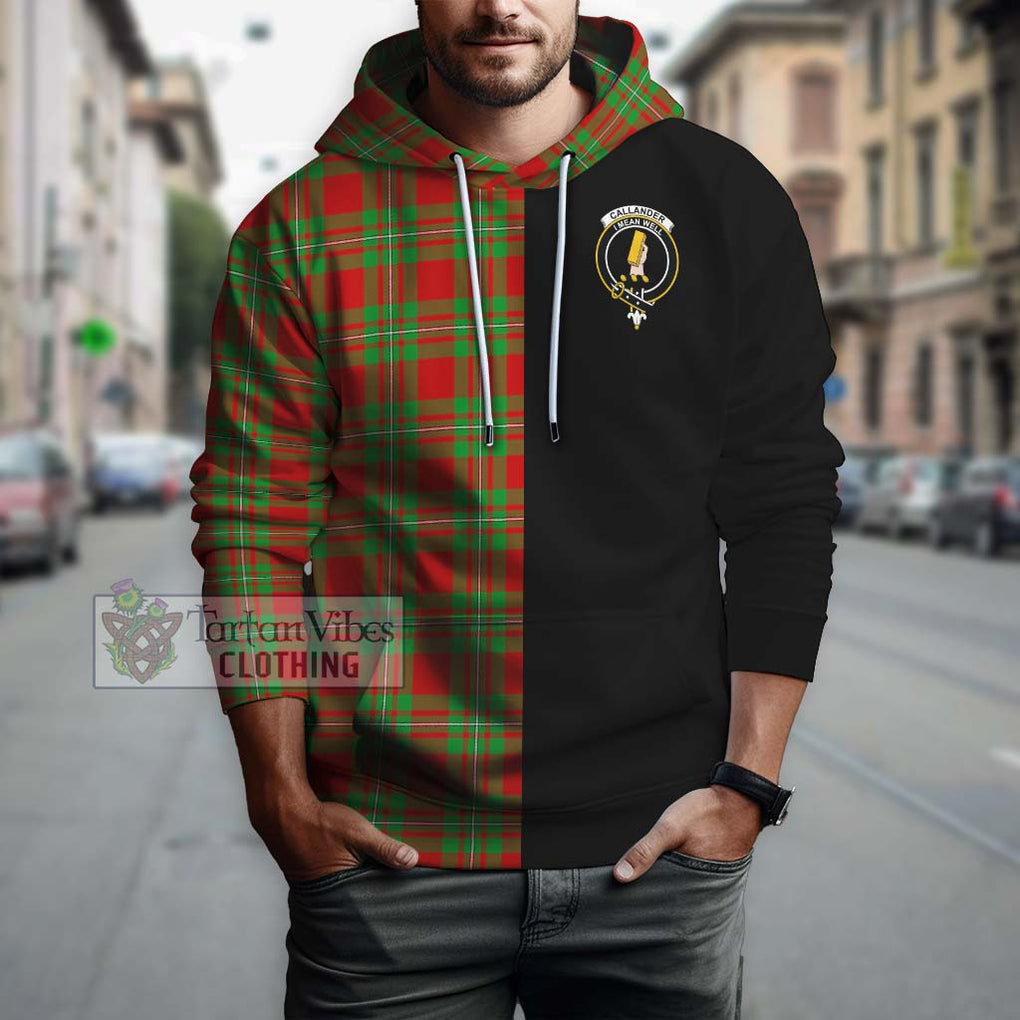 Callander Tartan Hoodie with Family Crest and Half Of Me Style Zip Hoodie - Tartanvibesclothing Shop