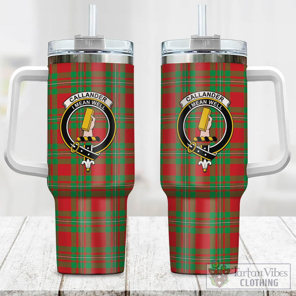 Tartan Vibes Clothing Callander Modern Tartan and Family Crest Tumbler with Handle