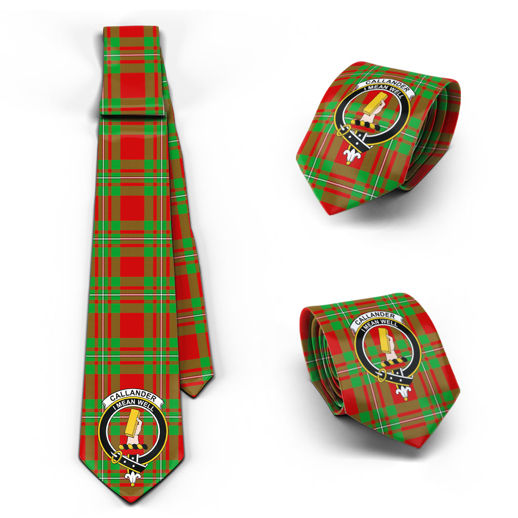 Callander Tartan Classic Necktie with Family Crest Necktie One Size - Tartan Vibes Clothing