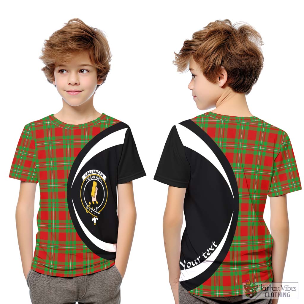 Callander Tartan Kid T-Shirt with Family Crest Circle Style Youth XL Size14 - Tartan Vibes Clothing