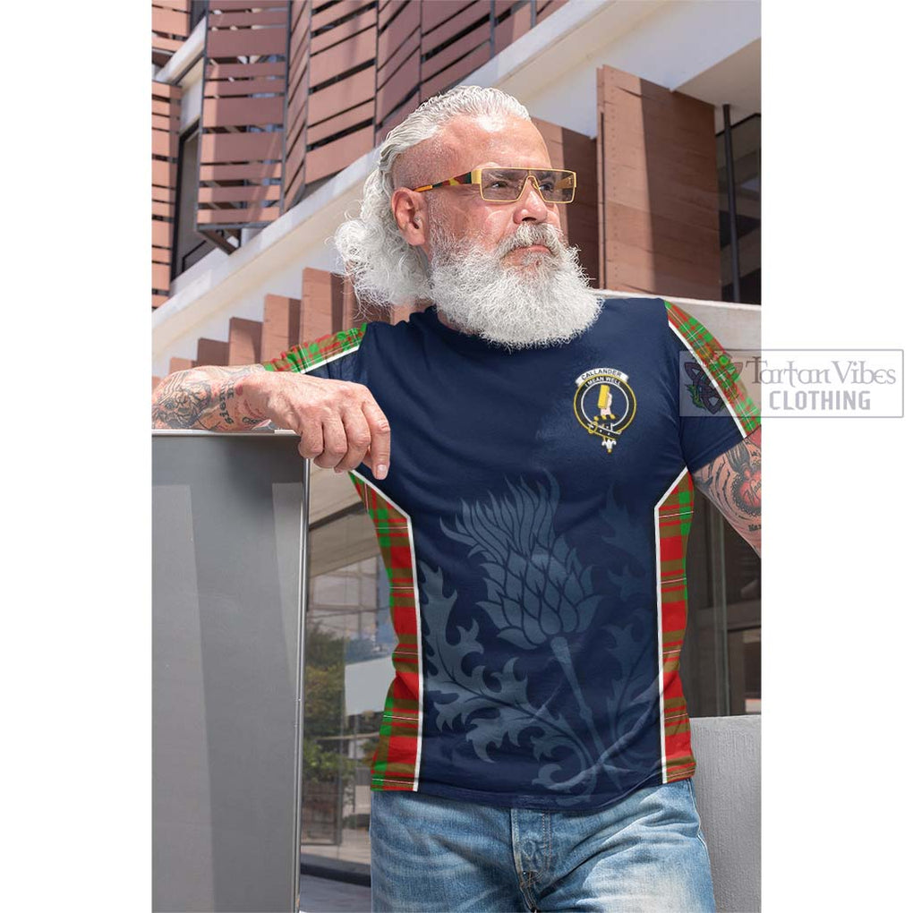 Tartan Vibes Clothing Callander Modern Tartan Cotton T-shirt with Family Crest and Scottish Thistle Vibes Sport Style