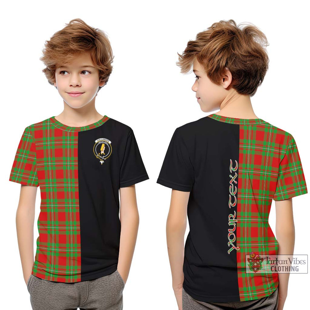 Callander Tartan Kid T-Shirt with Family Crest and Half Of Me Style Youth XL Size14 - Tartanvibesclothing Shop