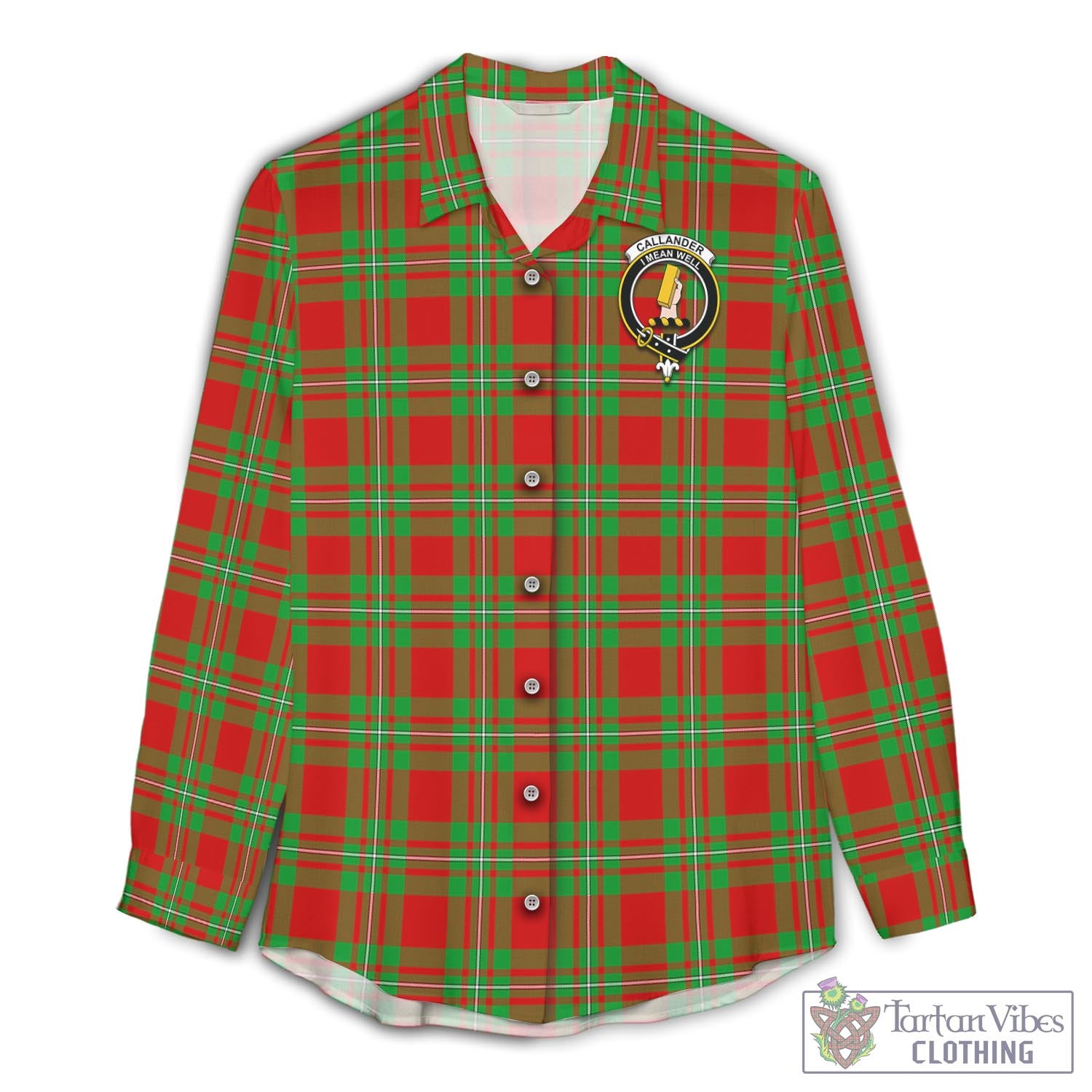 Tartan Vibes Clothing Callander Modern Tartan Womens Casual Shirt with Family Crest