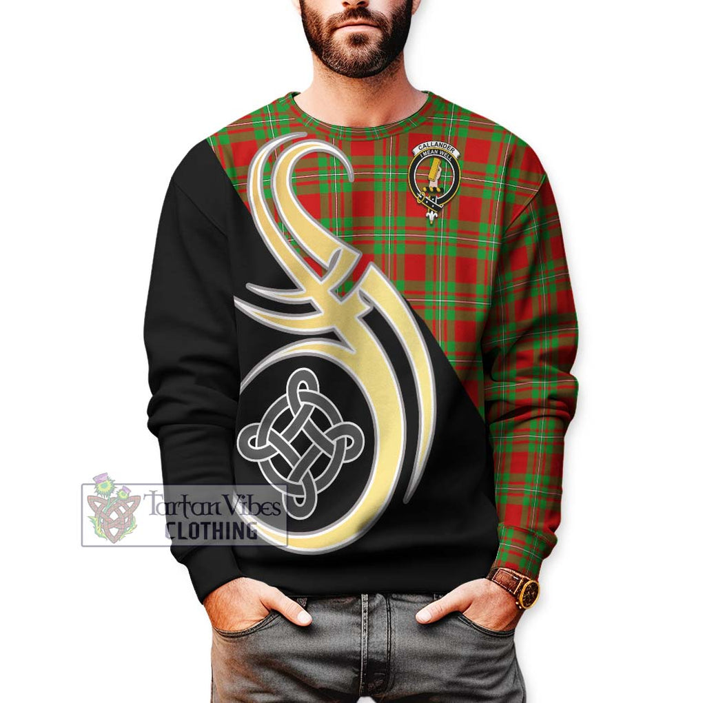 Callander Tartan Sweatshirt with Family Crest and Celtic Symbol Style Unisex - Tartan Vibes Clothing