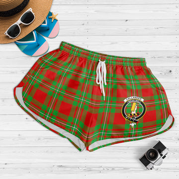 Callander Tartan Womens Shorts with Family Crest