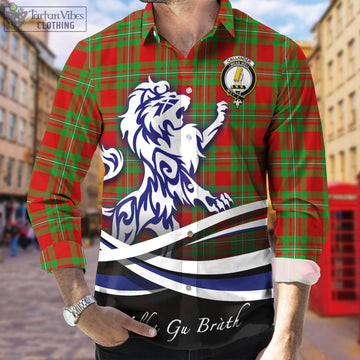 Callander Tartan Long Sleeve Button Up Shirt with Alba Gu Brath Regal Lion Emblem