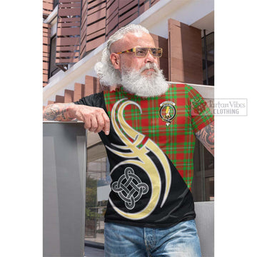 Callander Tartan Cotton T-shirt with Family Crest and Celtic Symbol Style