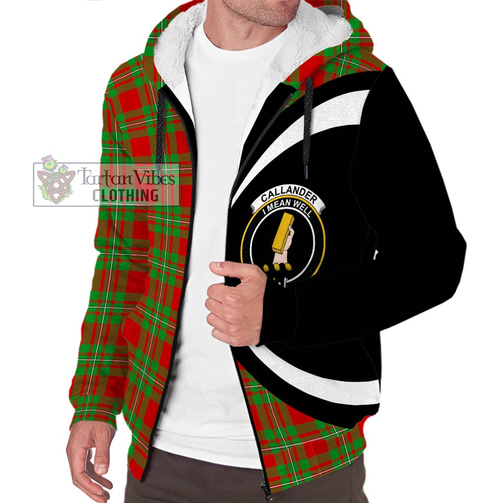 Callander Tartan Sherpa Hoodie with Family Crest Circle Style Unisex S - Tartan Vibes Clothing