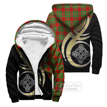 Callander Tartan Sherpa Hoodie with Family Crest and Celtic Symbol Style