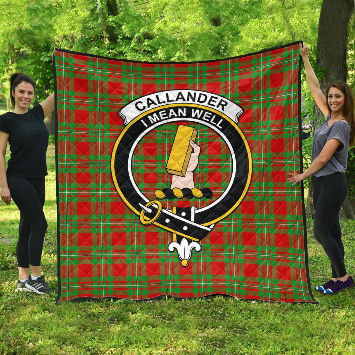 Callander Tartan Quilt with Family Crest